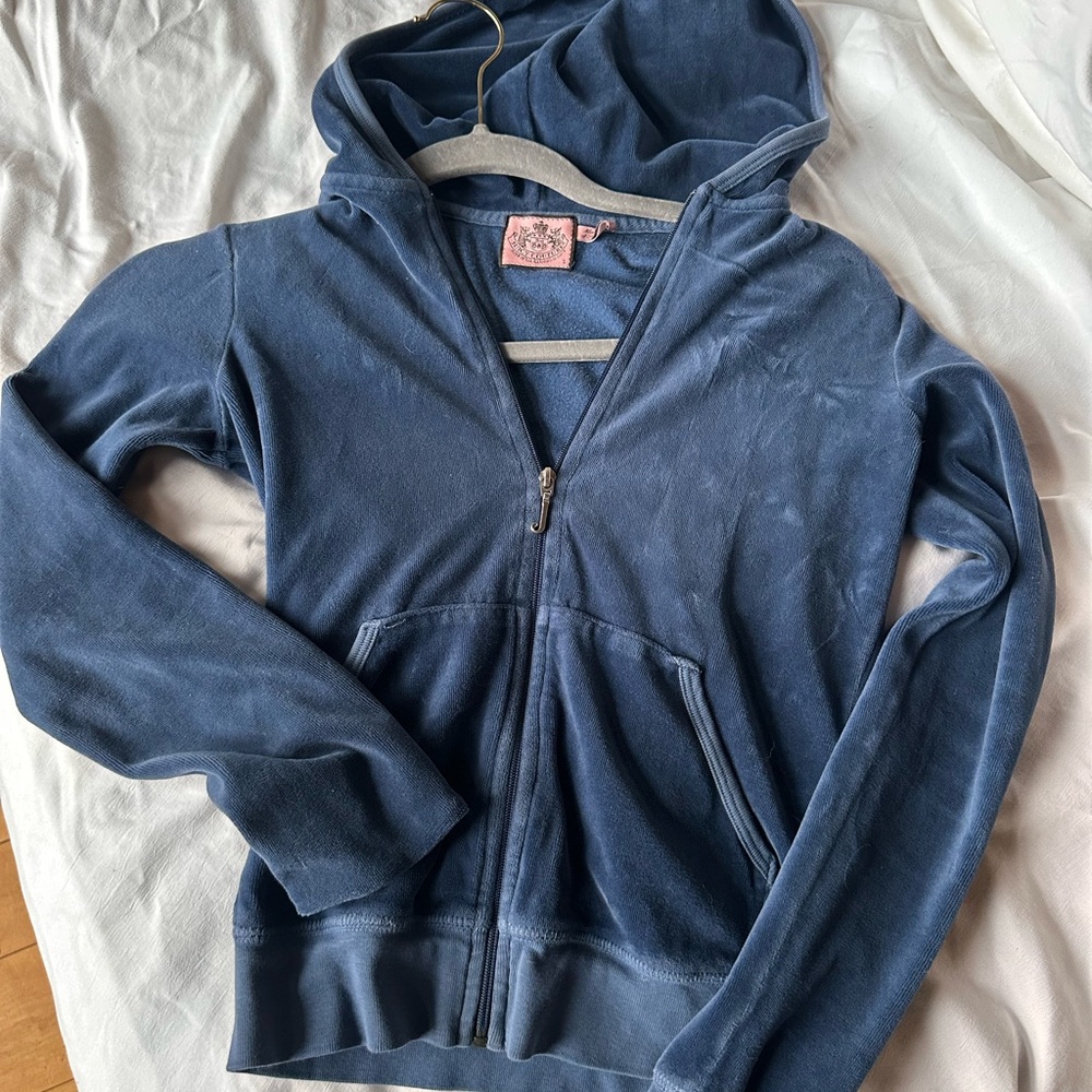Juicy Couture Women’s Blue Velour Y2K Hoodie
